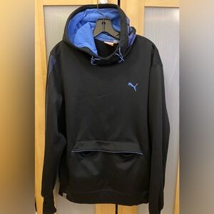 Puma hooded sweatshirt with kangaroo front pocket in black color Size medium